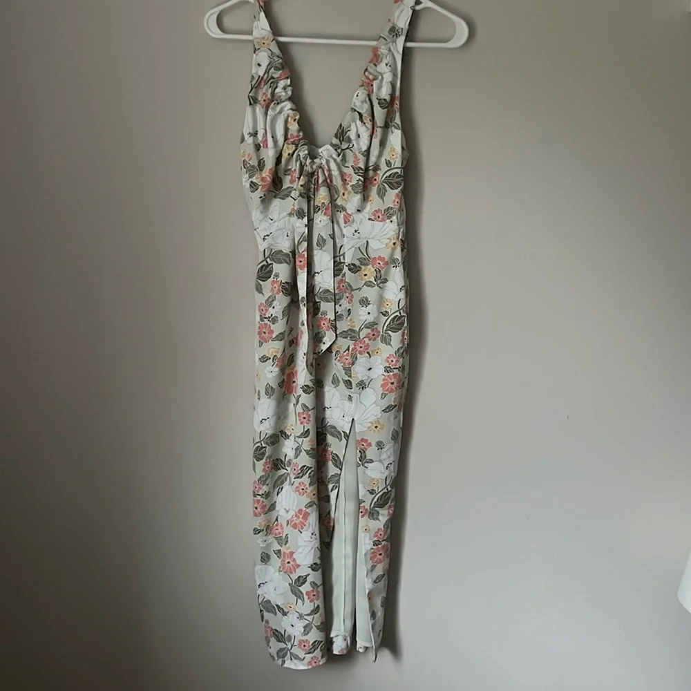 Abercrombie & Fitch Green Floral Midi Dress, XSP - Picture 1 of 4